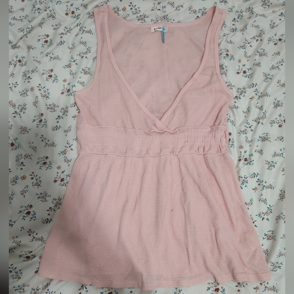 Old Navy Pink Peplum Tank Top